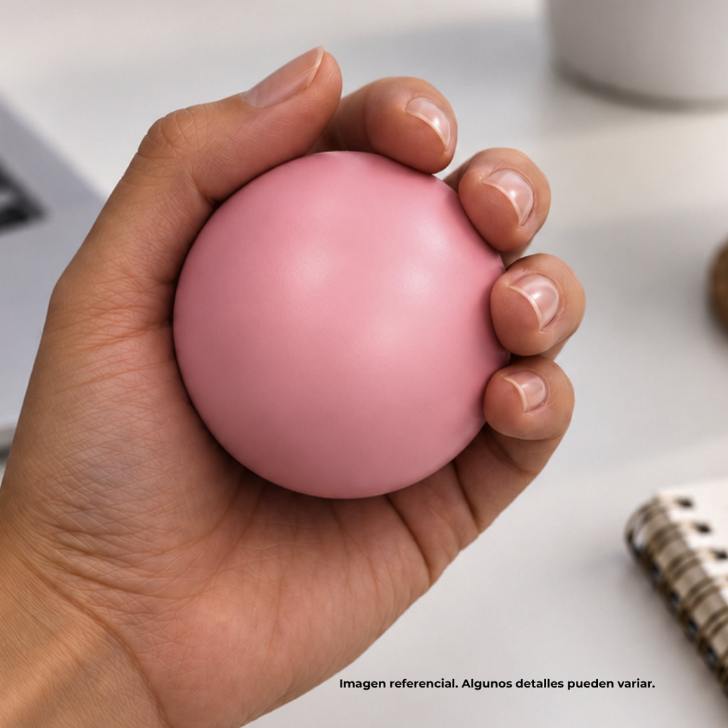 antiestres, poliuretano, rosado, 6.3 cm , forma de pelota