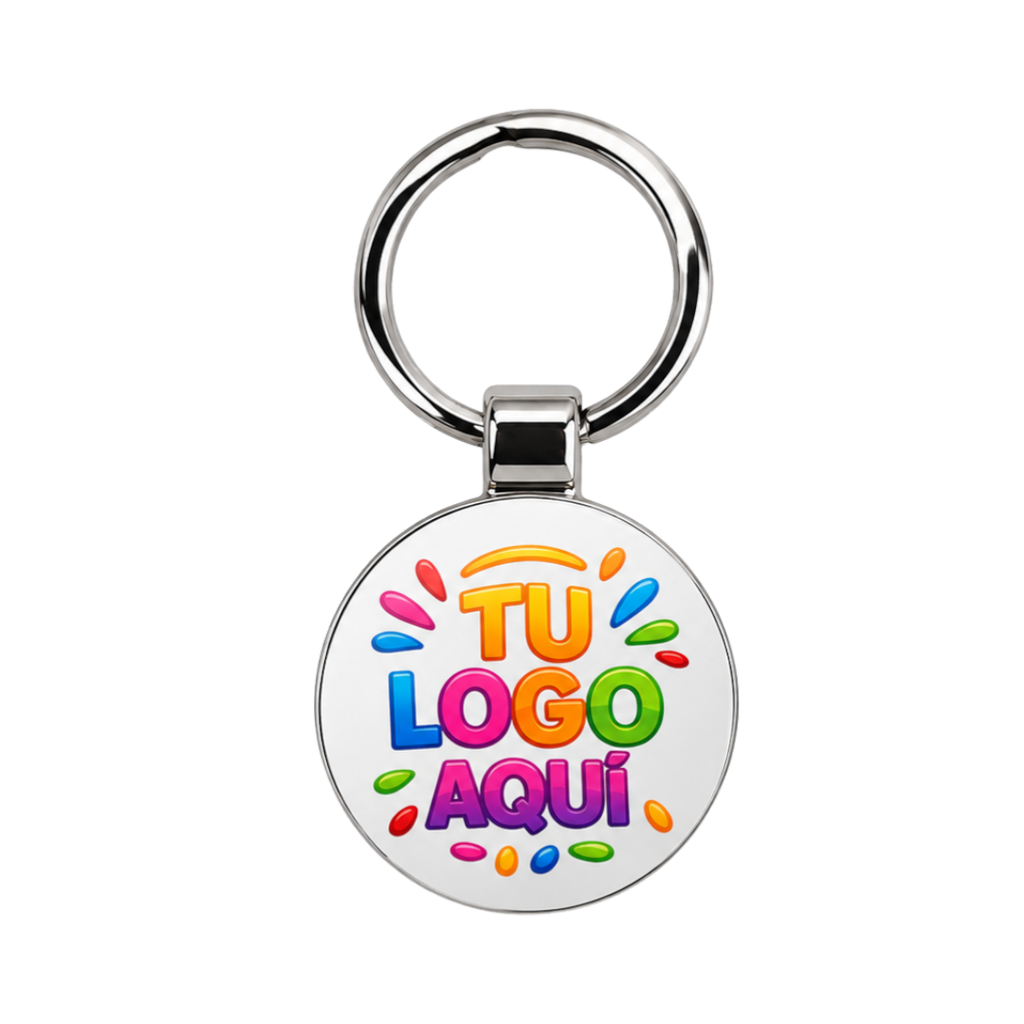 Llavero Metal Plateado redondo Para Sublimar