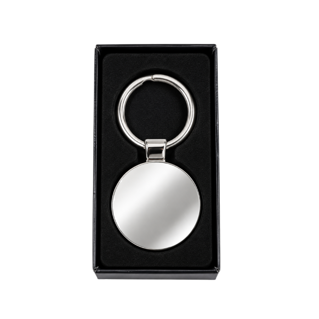 Llavero Metal Plateado redondo Para Sublimar