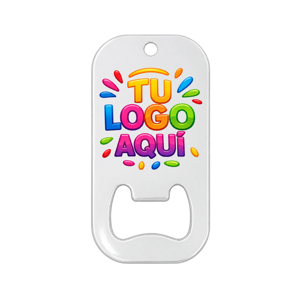 DESTAPADOR, ACERO INOXIDABLE, BLANCO, 3.8*7 cm, rectangular con orillas redondeadas para llavero, para sublimar