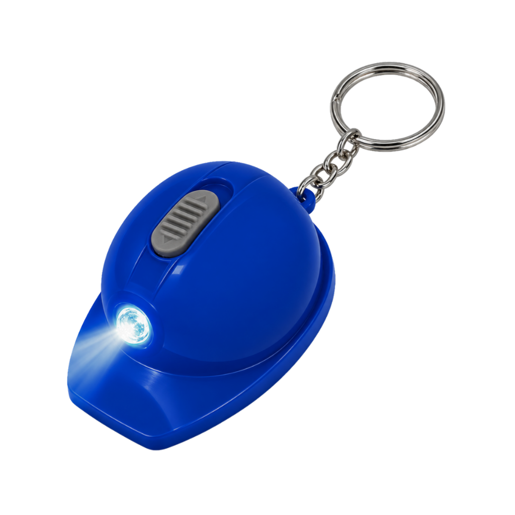 Llavero Plástico Azul Reflex 6.4*4.4*3 cm forma de casco tipo llavero con linterna