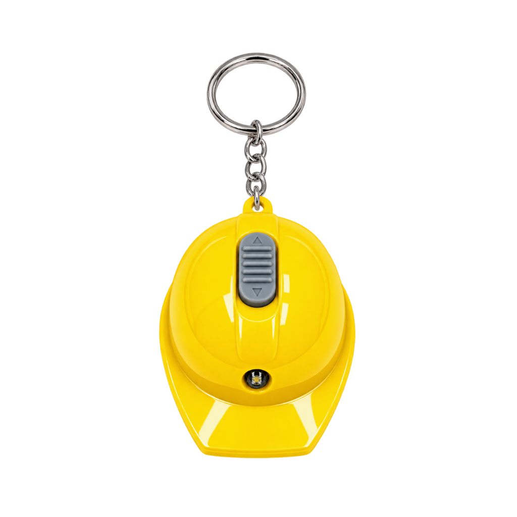 Llavero Plástico Amarillo 6.4*4.4*3 cm forma de casco tipo llavero con linterna