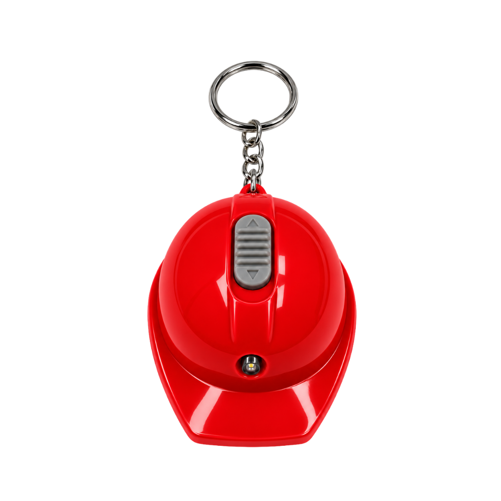 Llavero Plástico Rojo 6.4*4.4*3 cm forma de casco tipo llavero con linterna