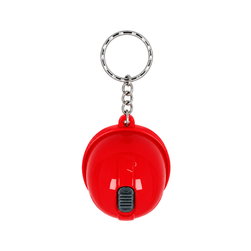 Llavero Plástico Rojo 6.4*4.4*3 cm forma de casco tipo llavero con linterna
