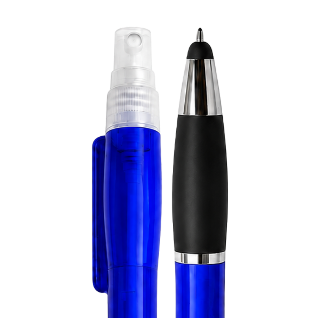 lapiceros, plástico, azul reflex, atom con spray , touch y goma antideslizante