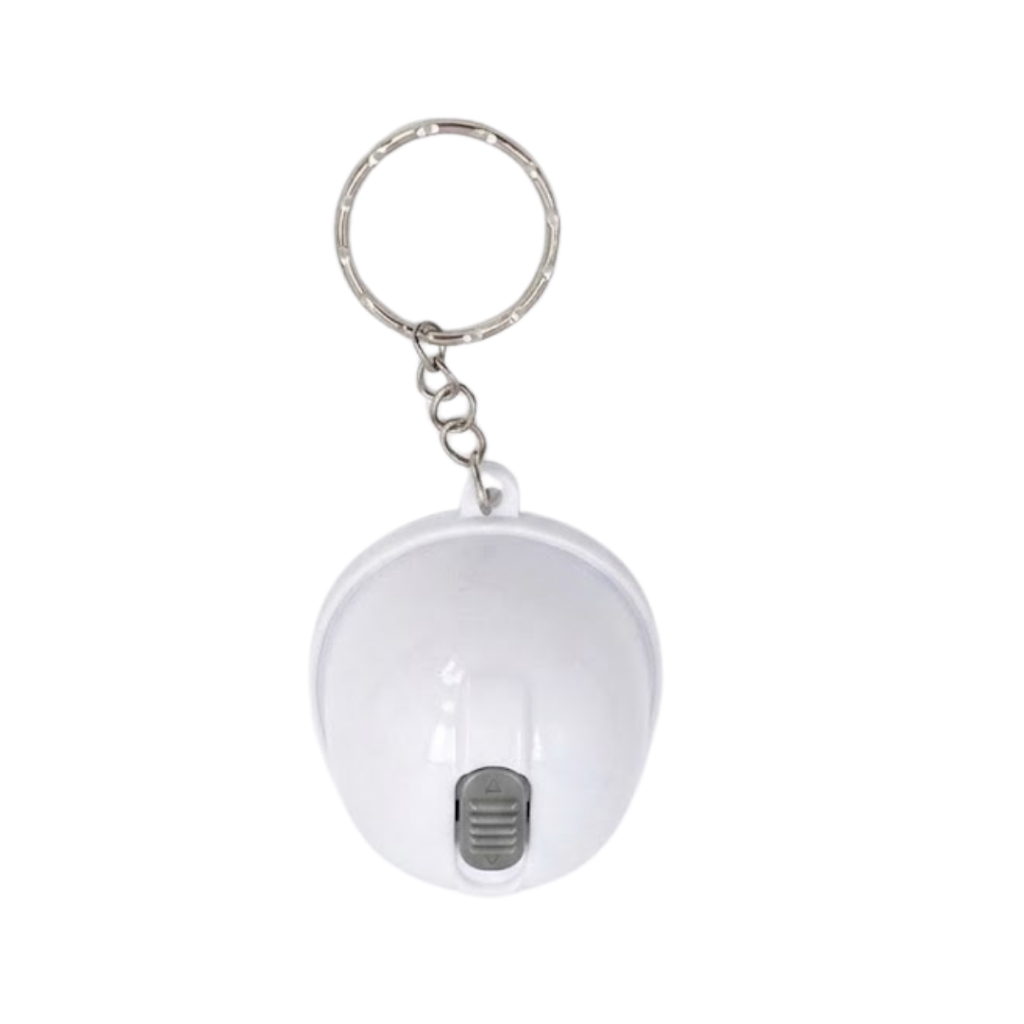 Llavero Plástico Blanco 6.4*4.4*3 cm forma de casco tipo llavero con linterna