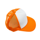 gorras para sublimar, cuerpo de malla, anaranjado, cierre plastico ,