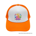 gorras para sublimar, cuerpo de malla, anaranjado, cierre plastico ,