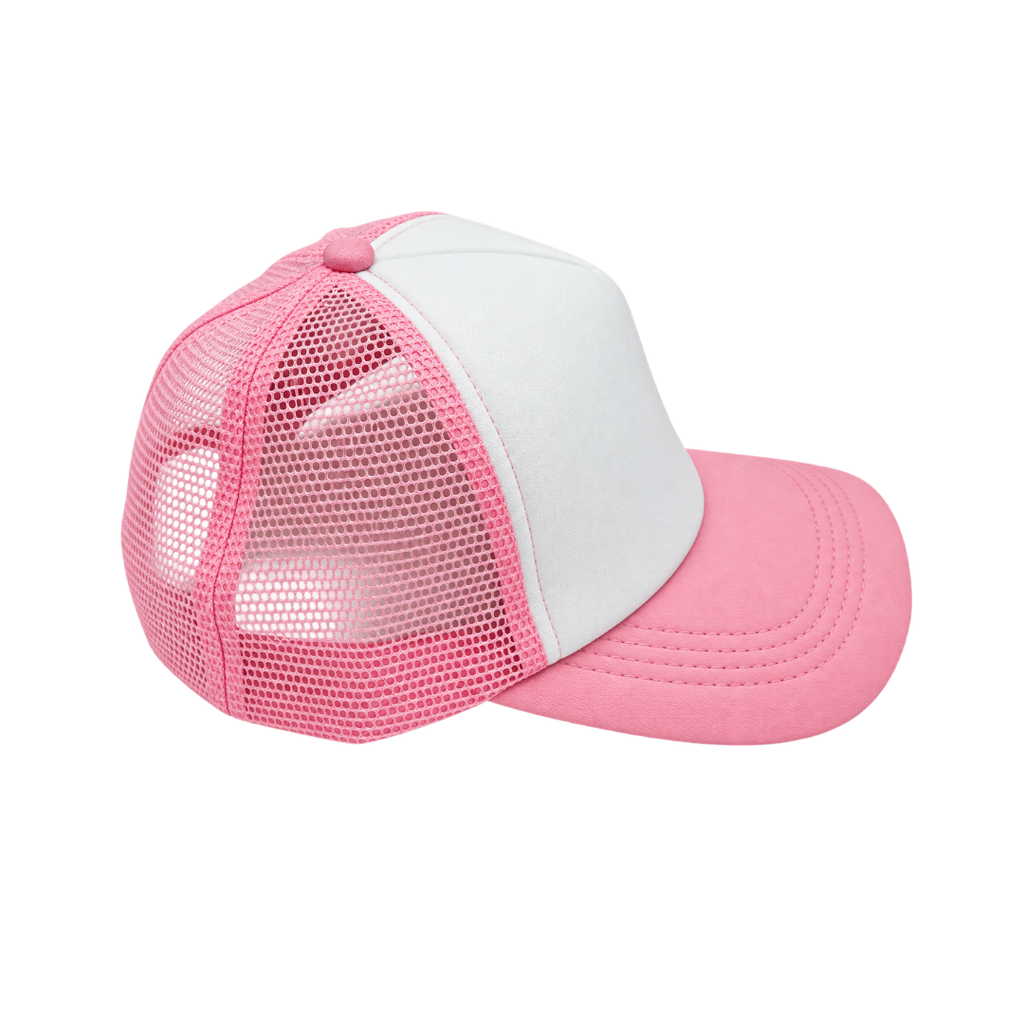 gorras para sublimar, cuerpo de malla, rosado, cierre plastico , ,