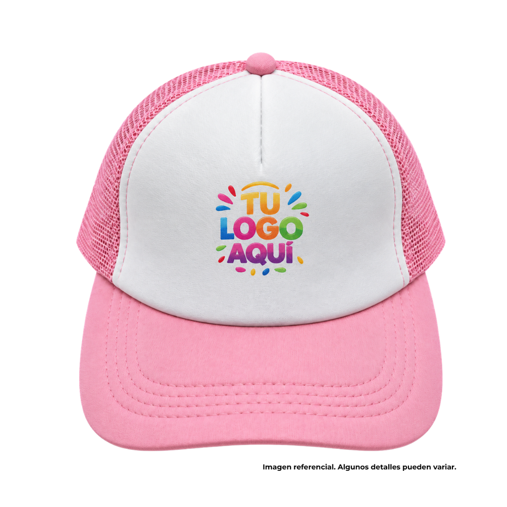 gorras para sublimar, cuerpo de malla, rosado, cierre plastico , ,
