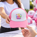 gorras para sublimar, cuerpo de malla, rosado, cierre plastico , ,