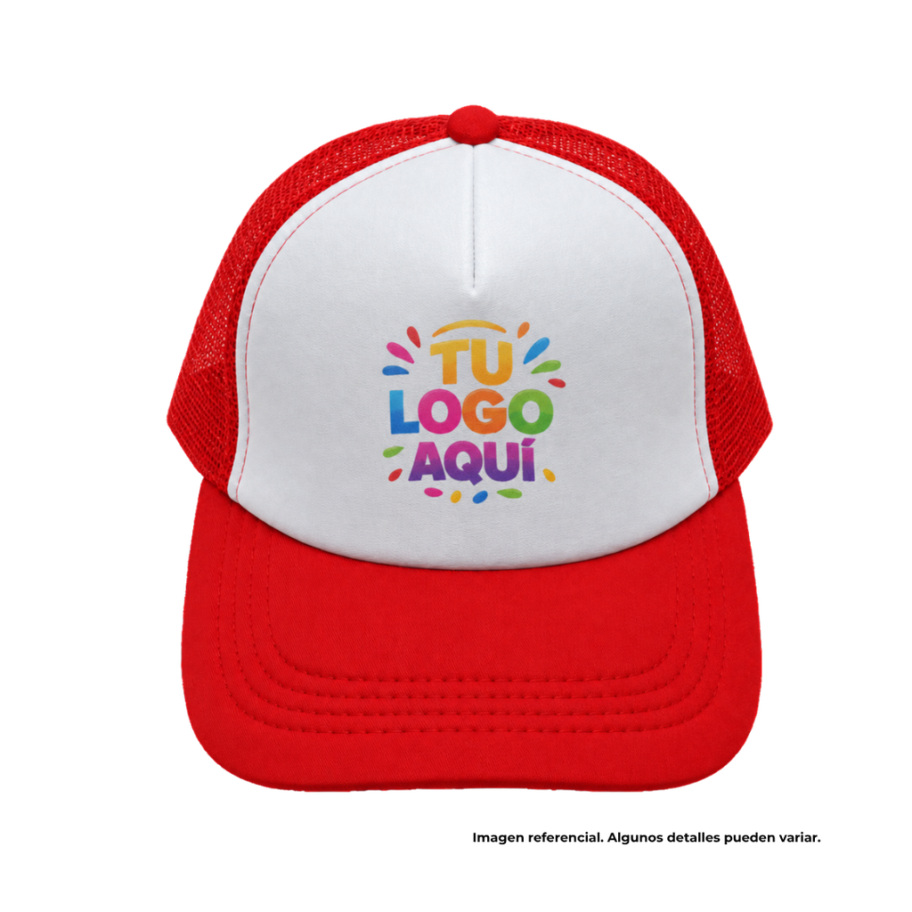 Gorra Rojo Para Sublimar Cuerpo De Malla Cierre Plastico