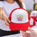 Gorra Rojo Para Sublimar Cuerpo De Malla Cierre Plastico