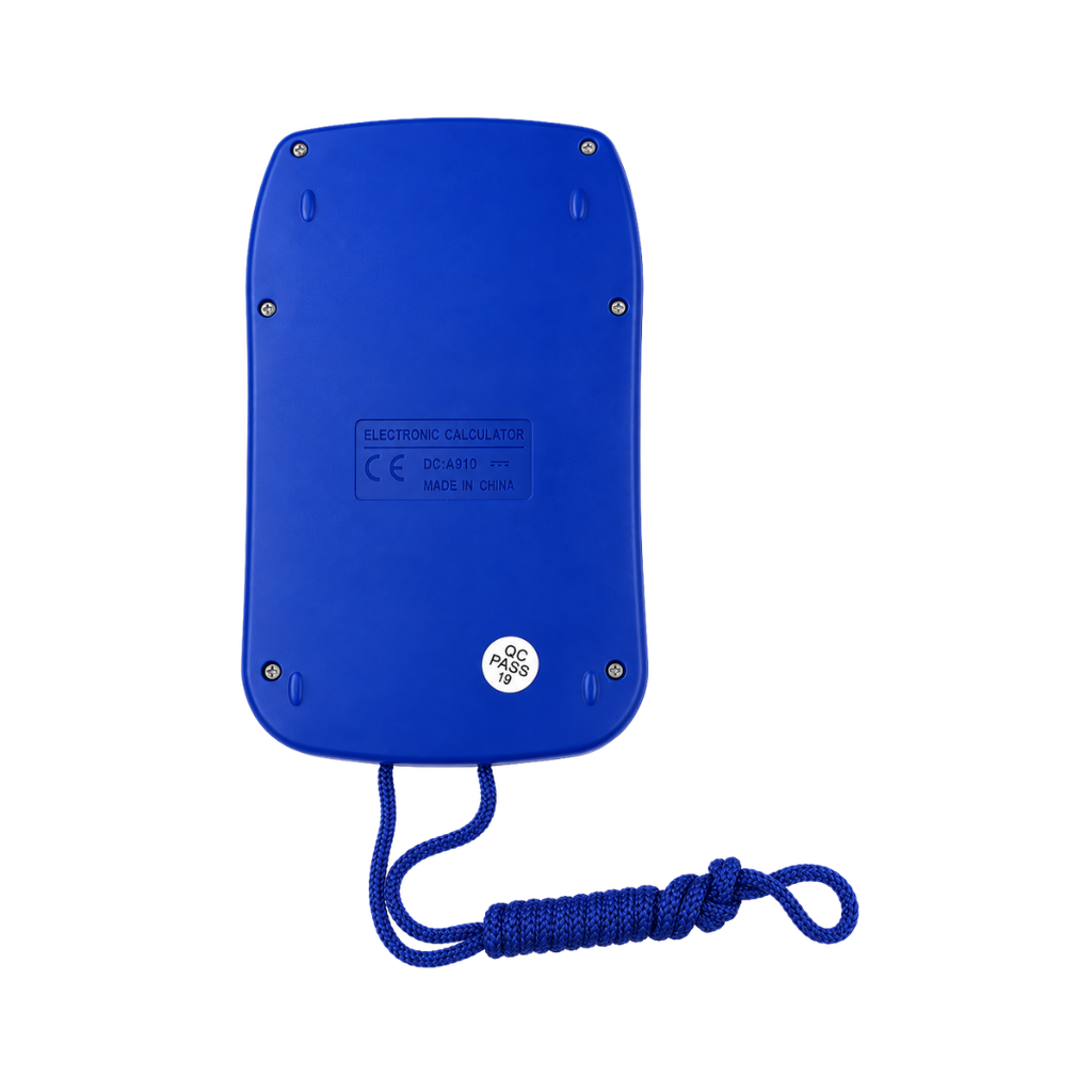 Calculadora, Plastico, Azul Reflex, 127*75*10mm , Racoon Con Pita