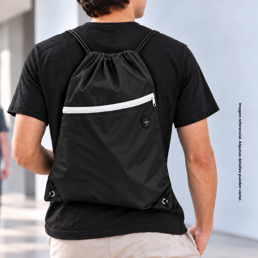 bolsa runner, poliéster, negro, 34*42 centimetros, impermeable