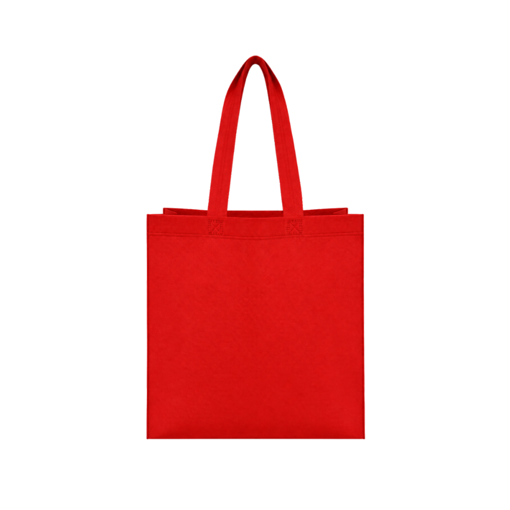Bolsa Ecologica rojo 40*35*12 cm con fuelle sellada 80g