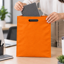 Bolsa Tela Ecológica anaranjado  37*32*8.5 cm sobre sellada 70 gr