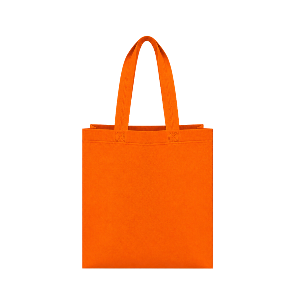 Bolsa Ecologica anaranjado 40*35*12 cm con fuelle sellada 80g