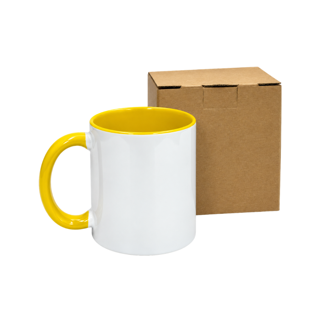 Taza Cerámica Amarillo 8.2*h9.5cm 11oz  Para Sublimar Color En Interior Y Oreja