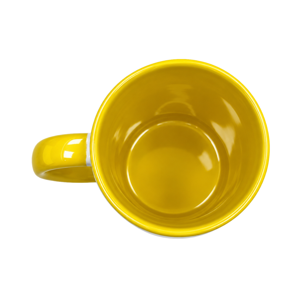 Taza Cerámica Amarillo 8.2*h9.5cm 11oz  Para Sublimar Color En Interior Y Oreja