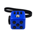 cubo antiestres, plástico, azul reflex, 4*4*4 centimetros, con agarrador