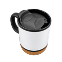 Taza Cerámica Negro Mate 380 Ml 12 oz Para Sublimar Base De Corcho