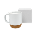 Taza Cerámica Blanco Mate 380 Ml 12 oz Para Sublimar Base De Corcho