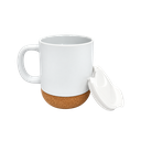 Taza Cerámica Blanco Mate 380 Ml 12 oz Para Sublimar Base De Corcho