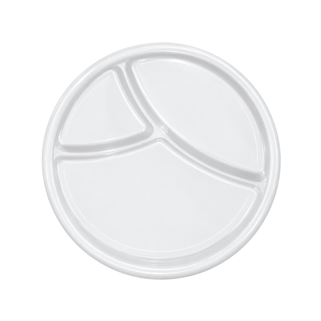 Boquitero con divisiones redondo, plastico, 2 cm, Blanco