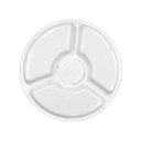 Botanero, plástico, blanco, 24.5 cm, 3 divisiones con dippero