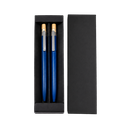 Lapicero, aluminio, azul oscuro, Inked Set de 2 pcs botón de bambú en caja