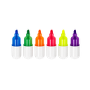 Resaltador plástico colores 11*7.5*1.7 cm bolsa transparente ziploc con 6 pcs forma de píldora
