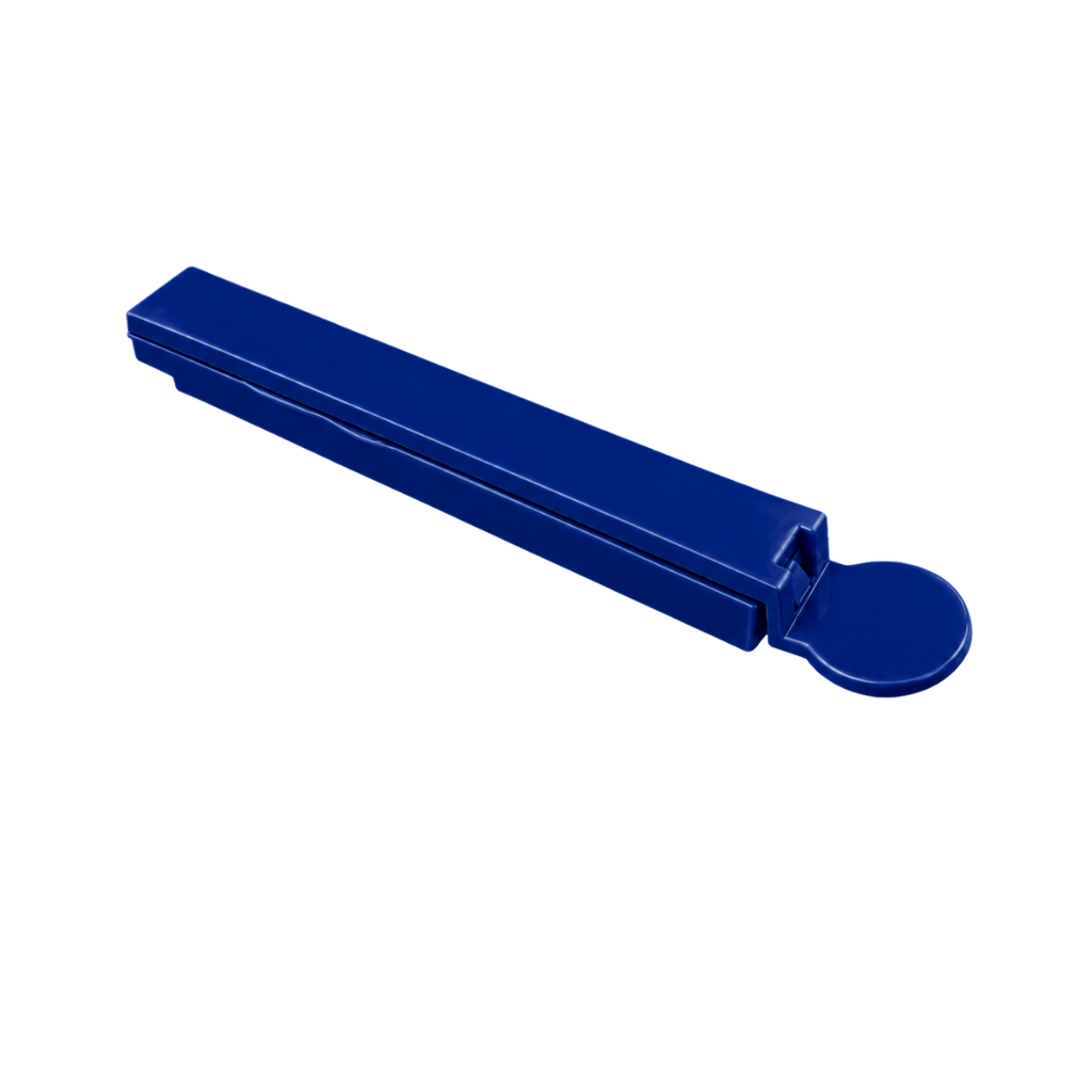 Clip, Plástico, Azul, 14 cm, para bolsa 26 cm abierto