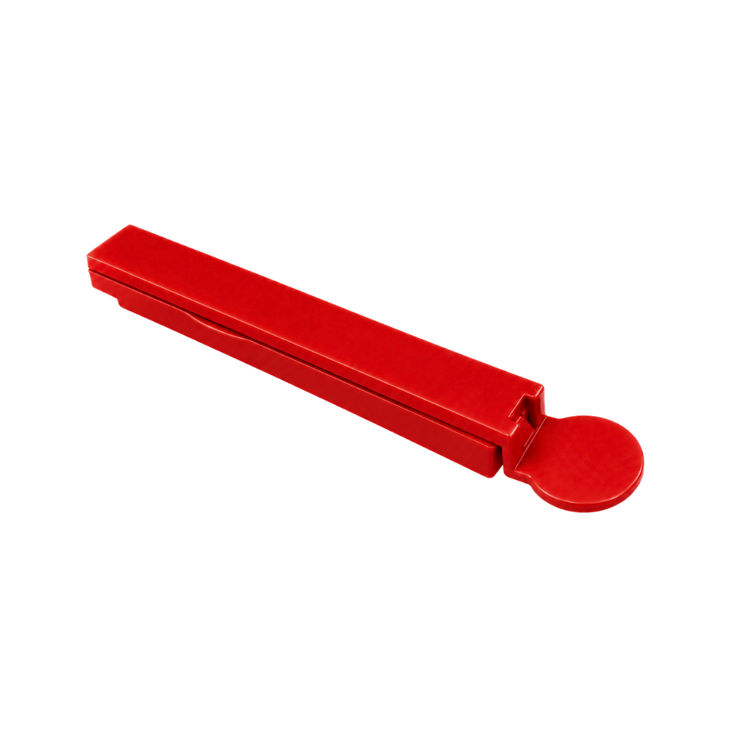 Clip, Plástico, Rojo, 14 cm, para bolsa 26 cm abierto
