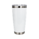 VASO, ACERO INOXIDABLE, BLANCO, 20 ONZAS, térmico doble pared con tapa plástica sello de silicón para sublimar
