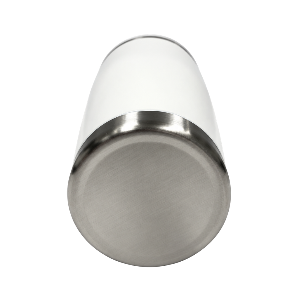 VASO, ACERO INOXIDABLE, BLANCO, 20 ONZAS, térmico doble pared con tapa plástica sello de silicón para sublimar