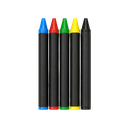 Bolsa, Tela ecólogica, Blanco, 28*23*10, de fuelle y 5 crayones de cera