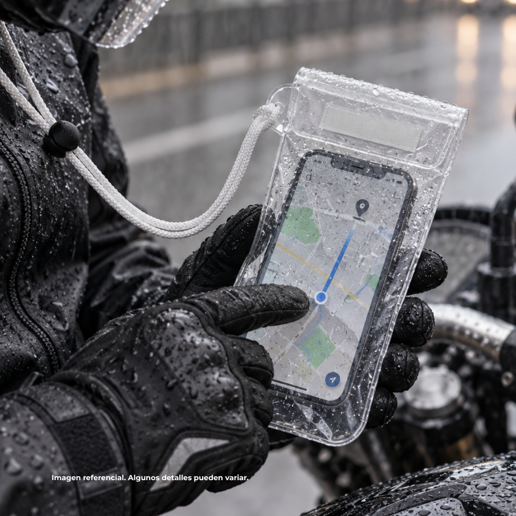 bolsa, tela impermeable, blanco, para celular , documentos sello zipioc y velcro