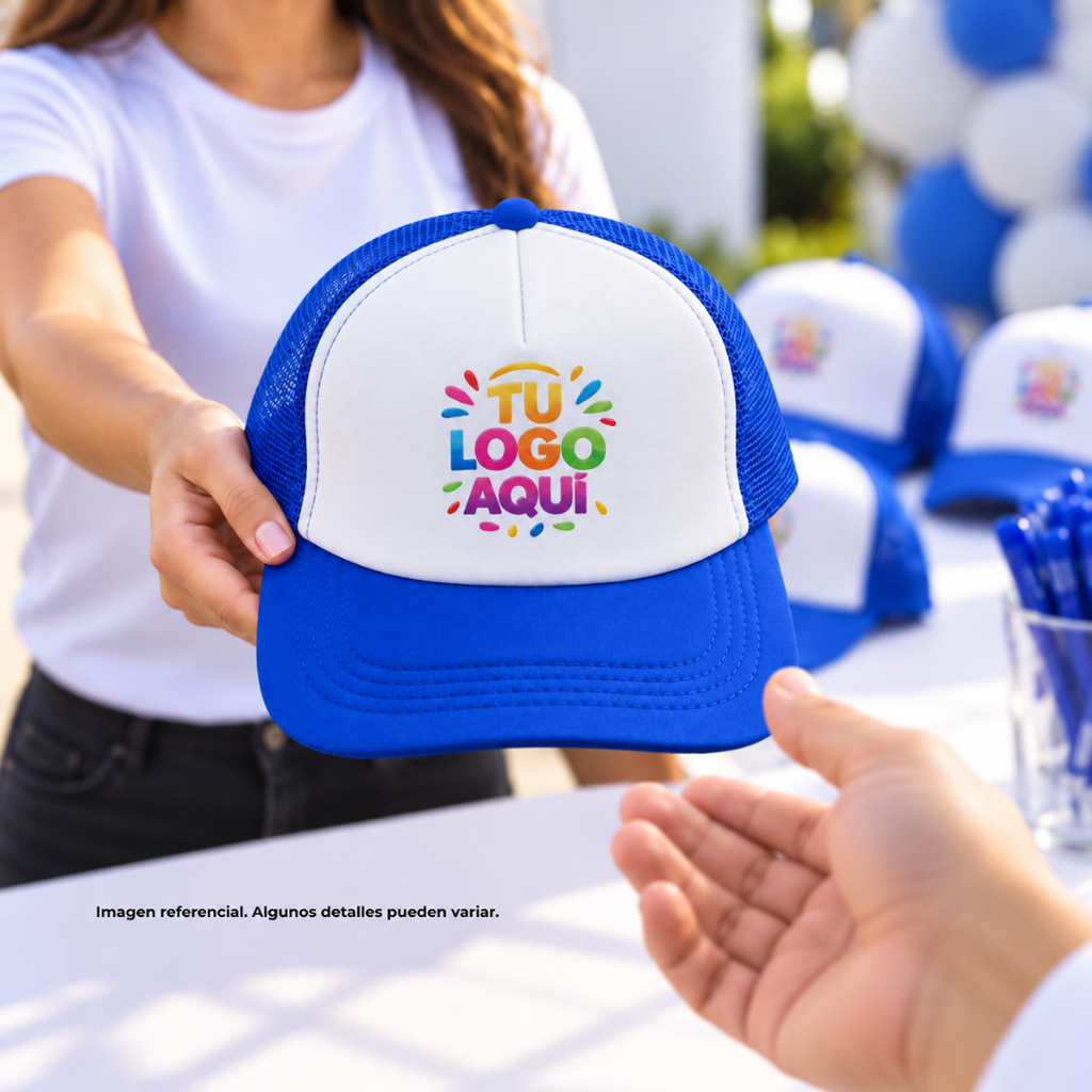 gorra, , azul reflex, para sublimar , malla cierre plastico