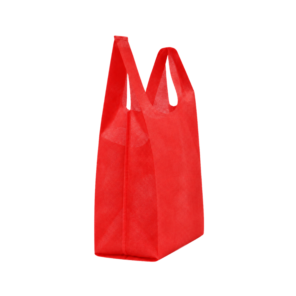 bolsa gabacha, tela ecológica, rojo, sellada 36*60*16 , cm 40 gsm