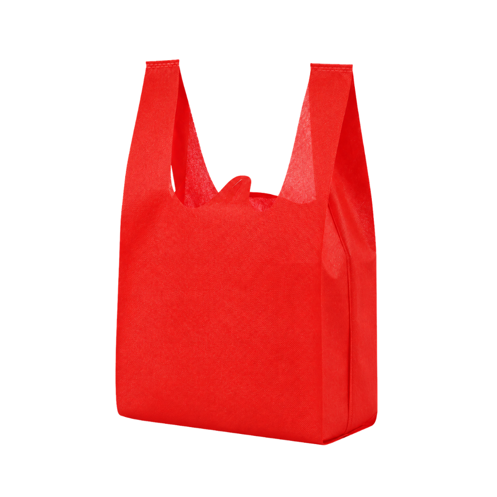 bolsa gabacha, tela ecológica, rojo, sellada 36*60*16 , cm 40 gsm