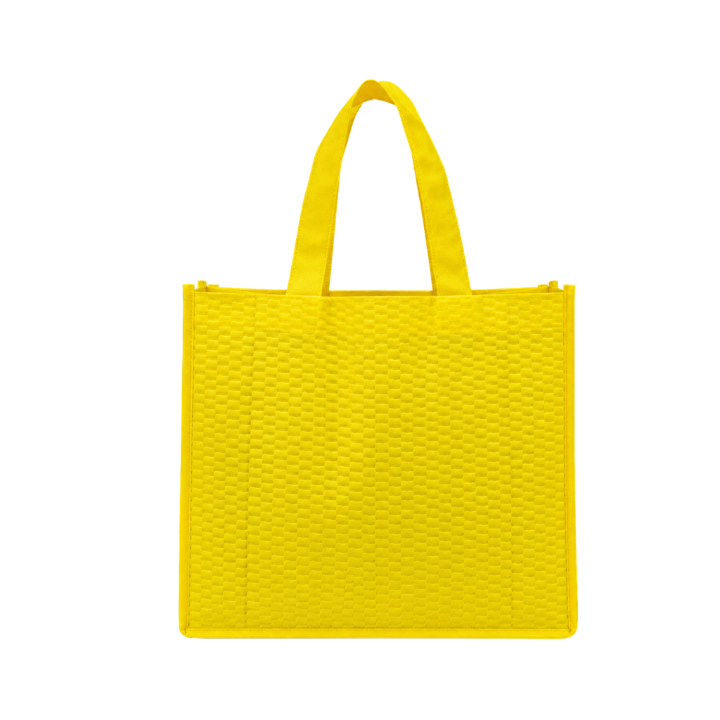bolsa, tela ecológica, amarillo, 38*32*10cm centimetros, con bolsa delantera
