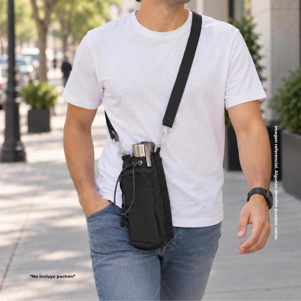Cooler, Poliester, Negro, 23*10 cm, bolsa para pachón y documentos