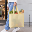 bolsa, tela ecológica, beige, 40*35*12 centimetros, con fuelle cosida