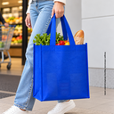 bolsa, tela ecológica, azul reflex, 40*35*12 centimetros, con fuelle cosida