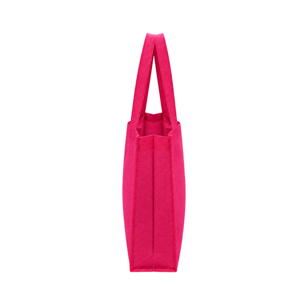 bolsa, tela ecológica, fucsia, 40*35*12 centimetros, con fuelle cosida