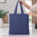 bolsa, tela ecológica, azul oscuro, 80gsm 40*35 centimetros, plana sin fuelle cosida