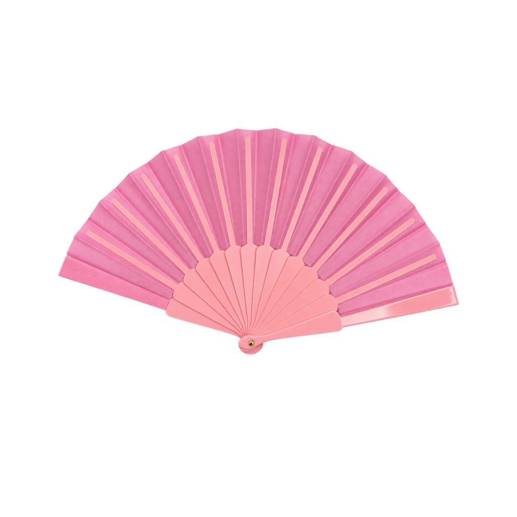 ABANICO, PLÁSTICO, ROSADO, 42*23 cm, TRADICIONAL DE MANO