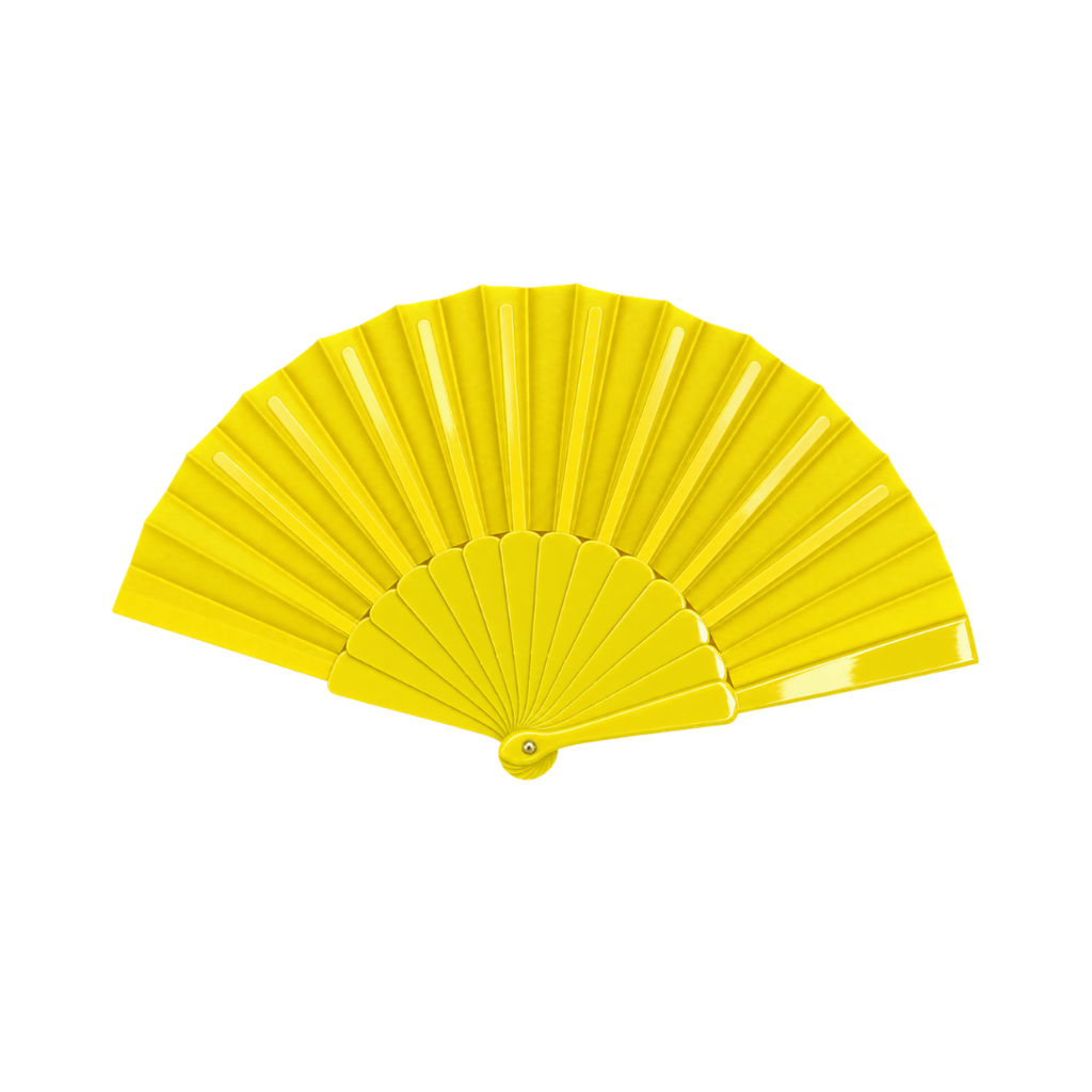 ABANICO, PLÁSTICO, AMARILLO, 42*23 cm, TRADICIONAL DE MANO