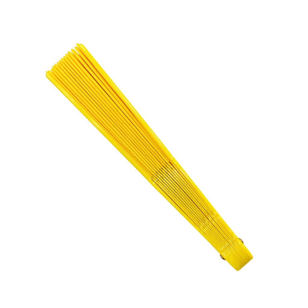 ABANICO, PLÁSTICO, AMARILLO, 42*23 cm, TRADICIONAL DE MANO
